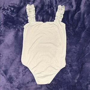 Ruffled Strap Bodysuit in mint green